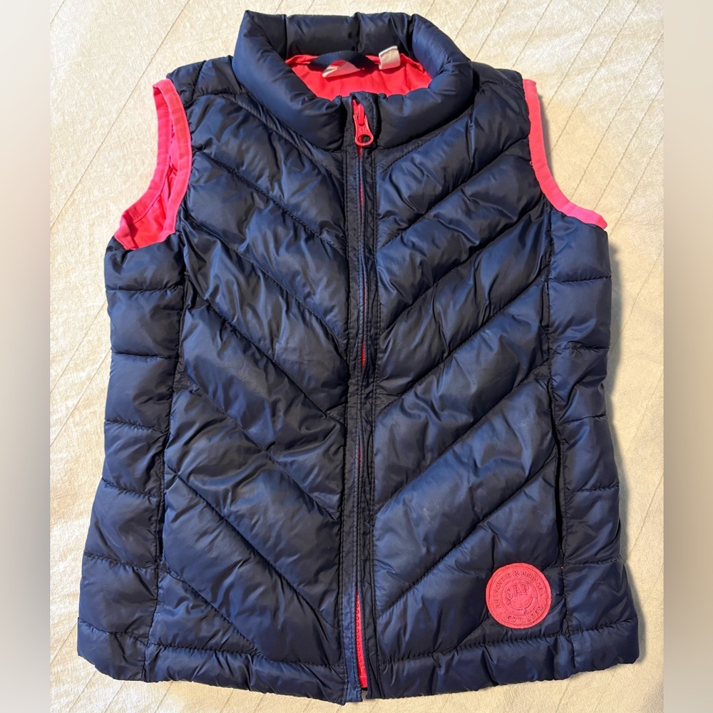 GAP Kids Navy and Red Puffer Vest